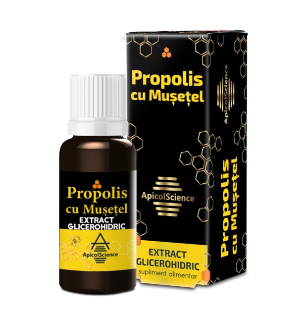 PROPOLIS CU MUȘEȚEL EXTRACT GLICEROHIDRIC – 30 ml - Image 4