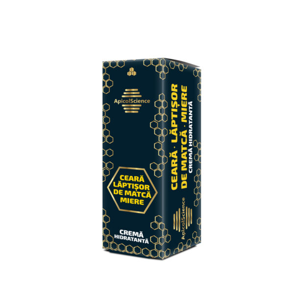 CREMĂ HIDRATANTĂ CU LĂPTIȘOR DE MATCĂ, CEARĂ ȘI MIERE – 50 ml